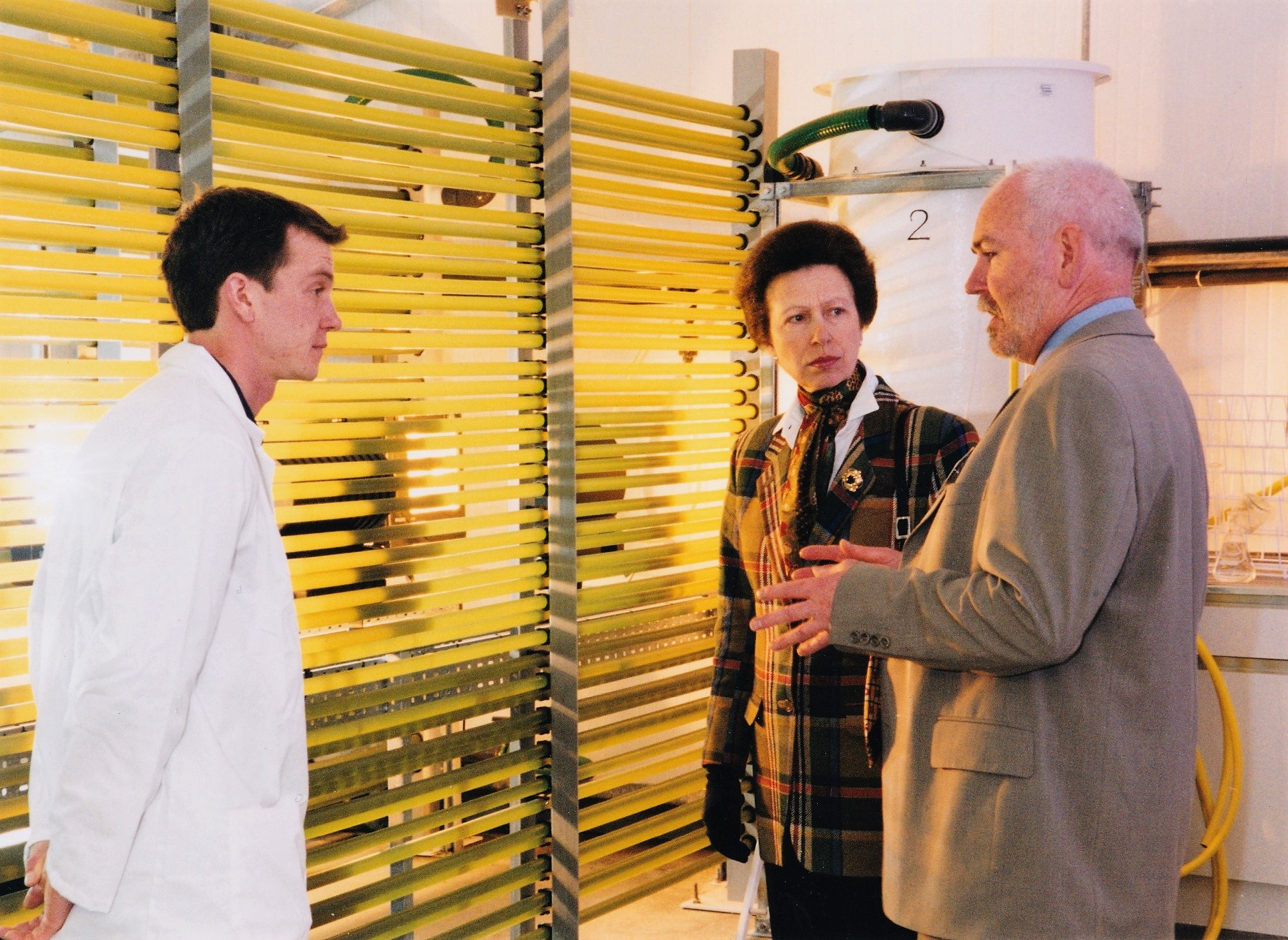 Princess Anne views algal culture system